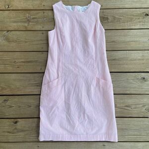 Southern Tide Geranium Pink Paislee Seersucker Shift Dress Size 0